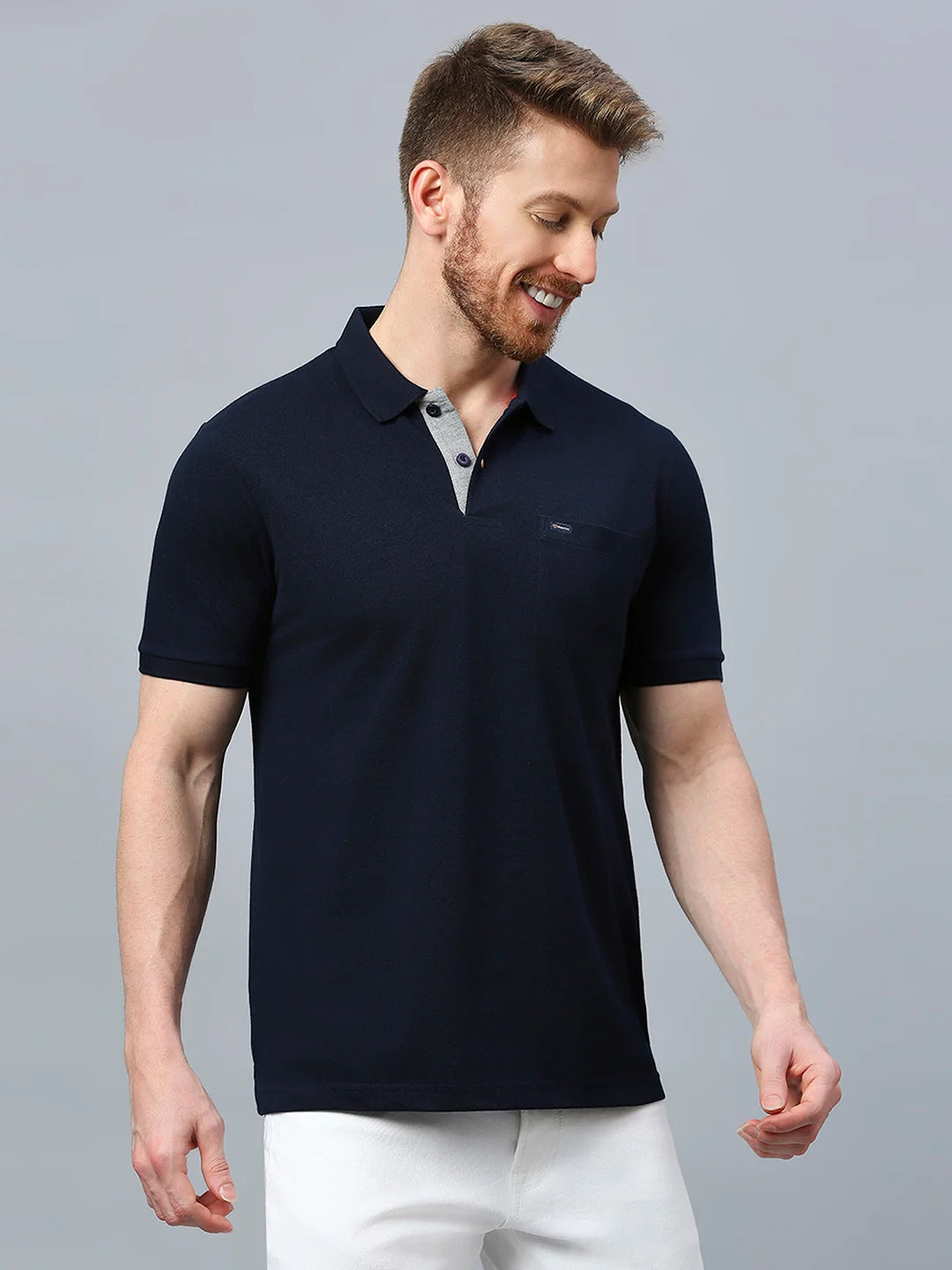 Navy Regular Fit H/S T-Shirt