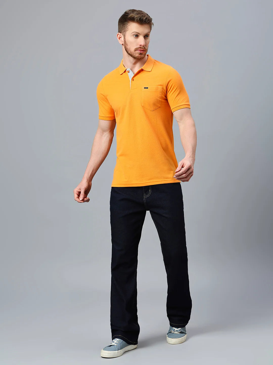 Orange Regular Fit H/S T-Shirt