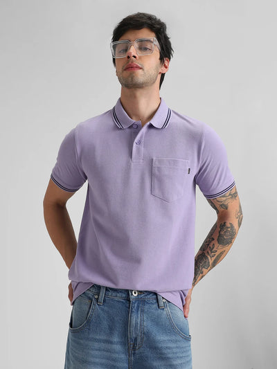 Light Purple Pocket Polo T-Shirt