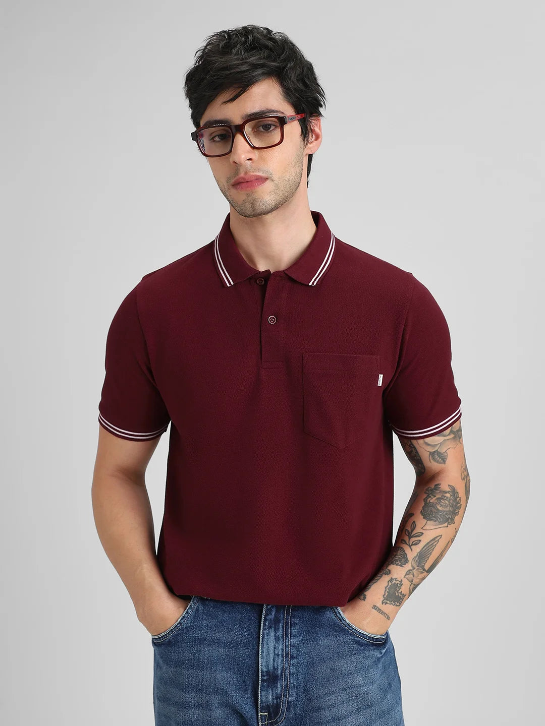 Marron Pocket Polo T-Shirt