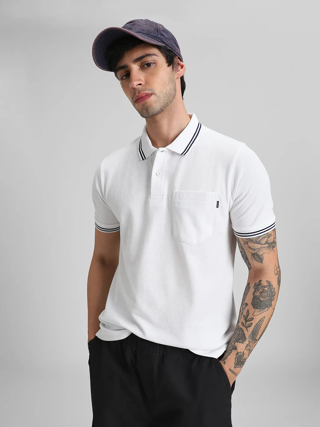 White Pocket Polo T-Shirt