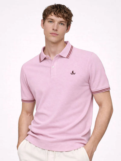 Light Pink Selfmade Solid Polo T-Shirt