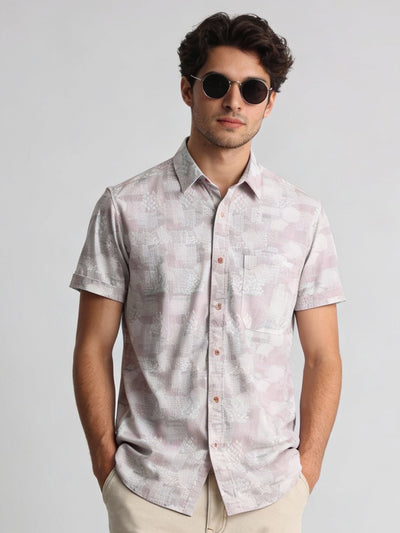 Peach Printed Shirt