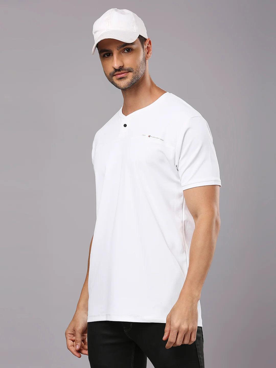 PureForm Henley White T-Shirt