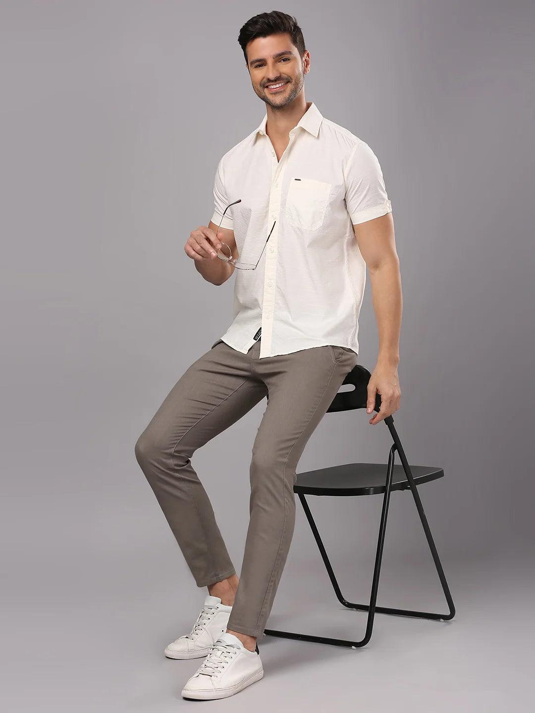 Beige Dobby Shirt