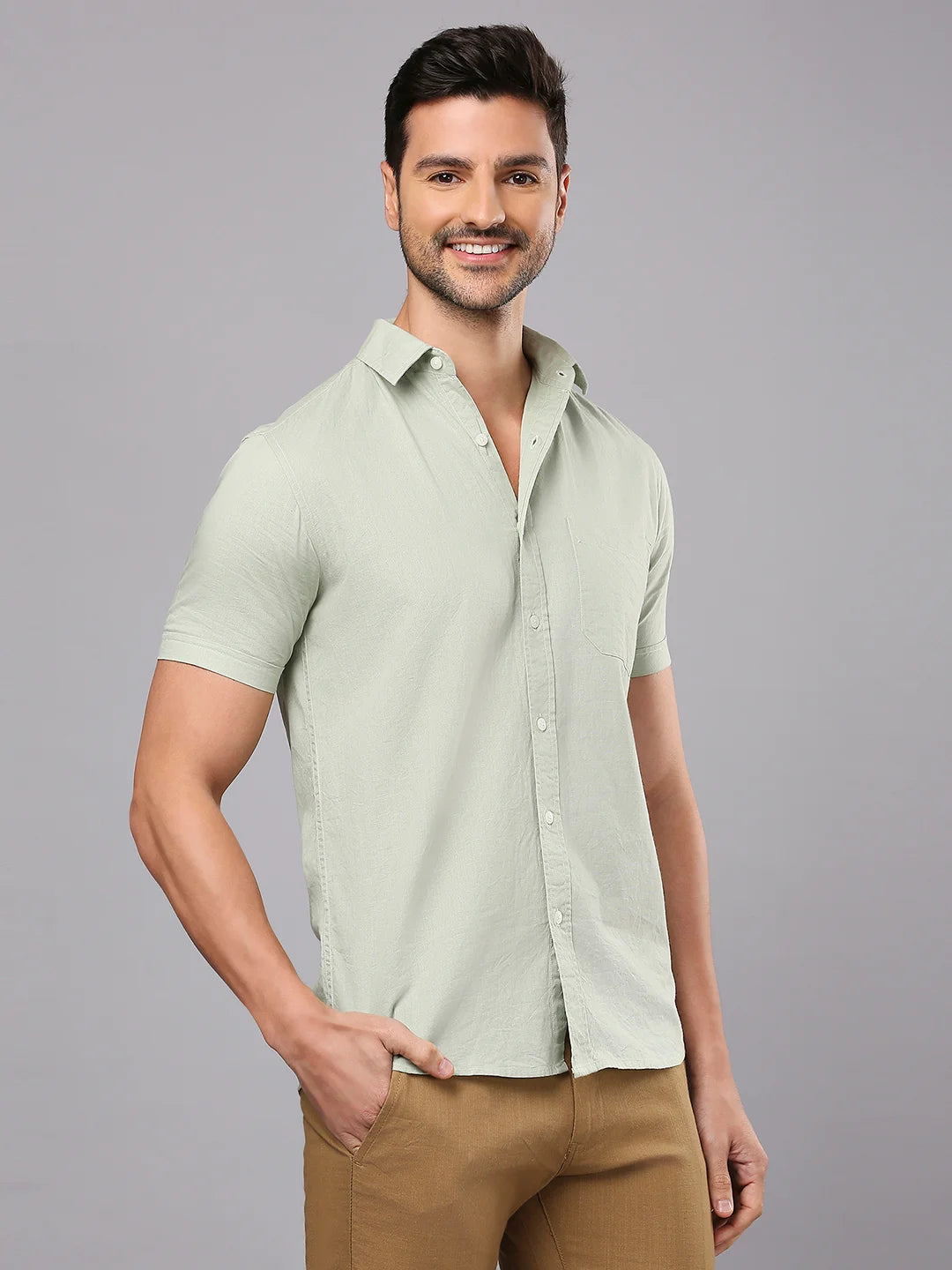 Light Olive Plain Shirt