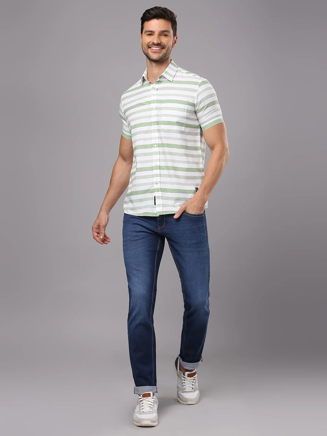 Green Striped Shirt