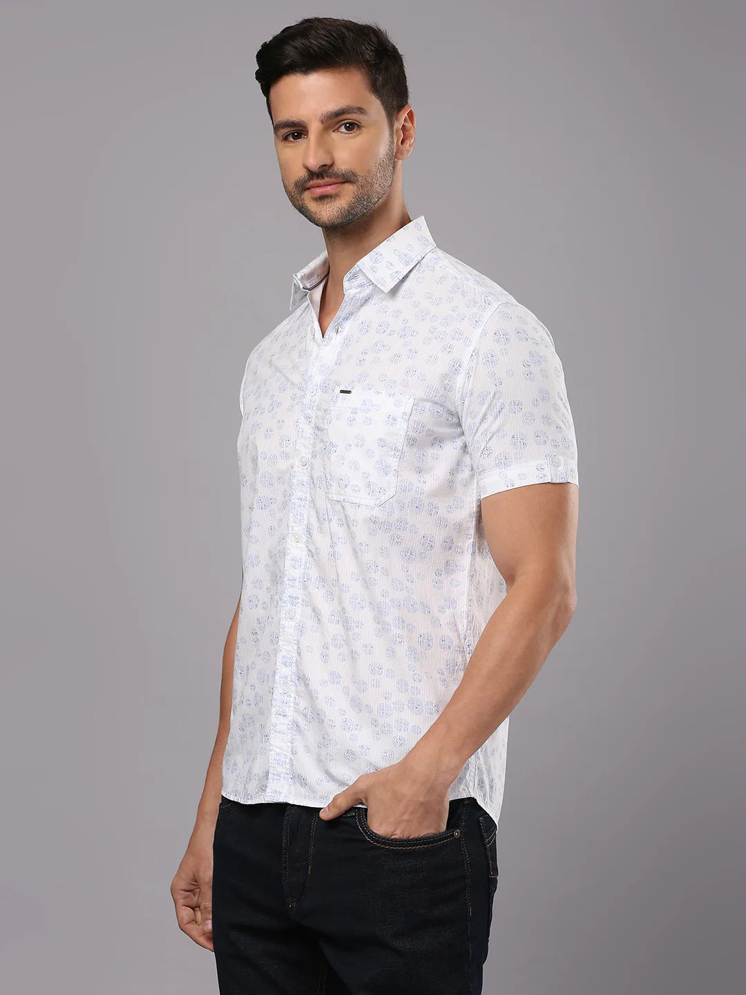 Blue Printed Shirt