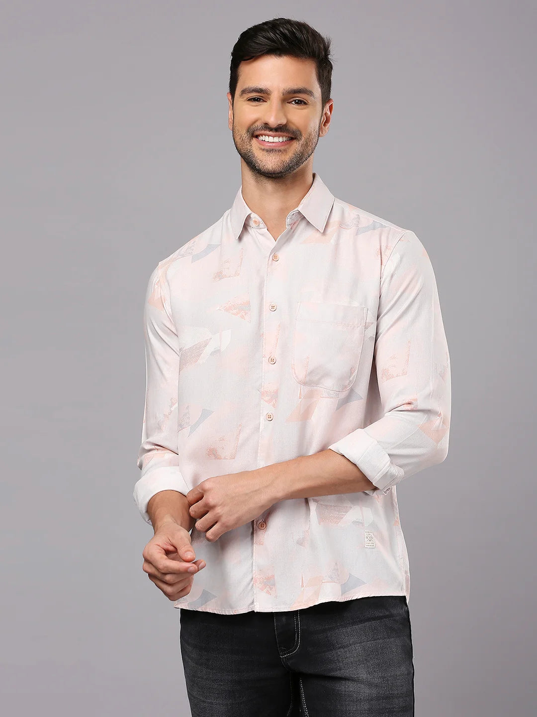 Peach Printed Shirt