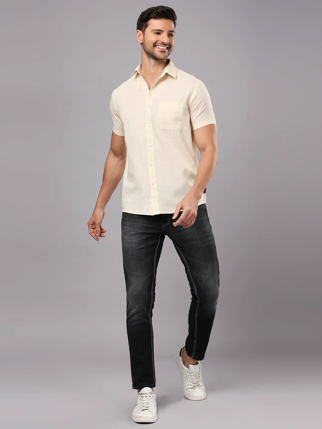 Beige Plain Shirt