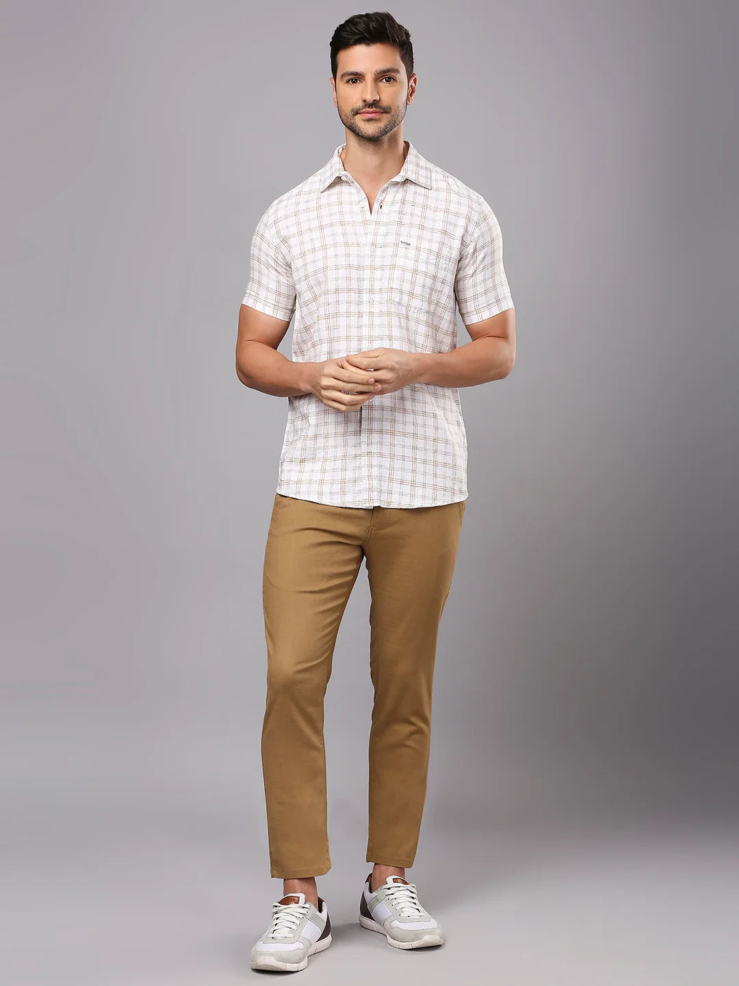 Beige Checkered Shirt