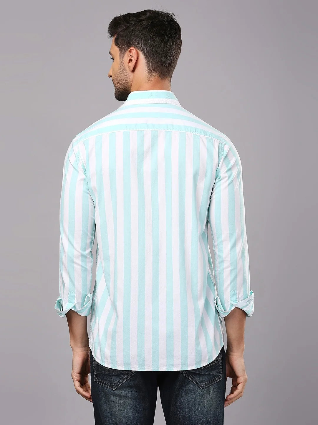 Sea Green Striped Shirt