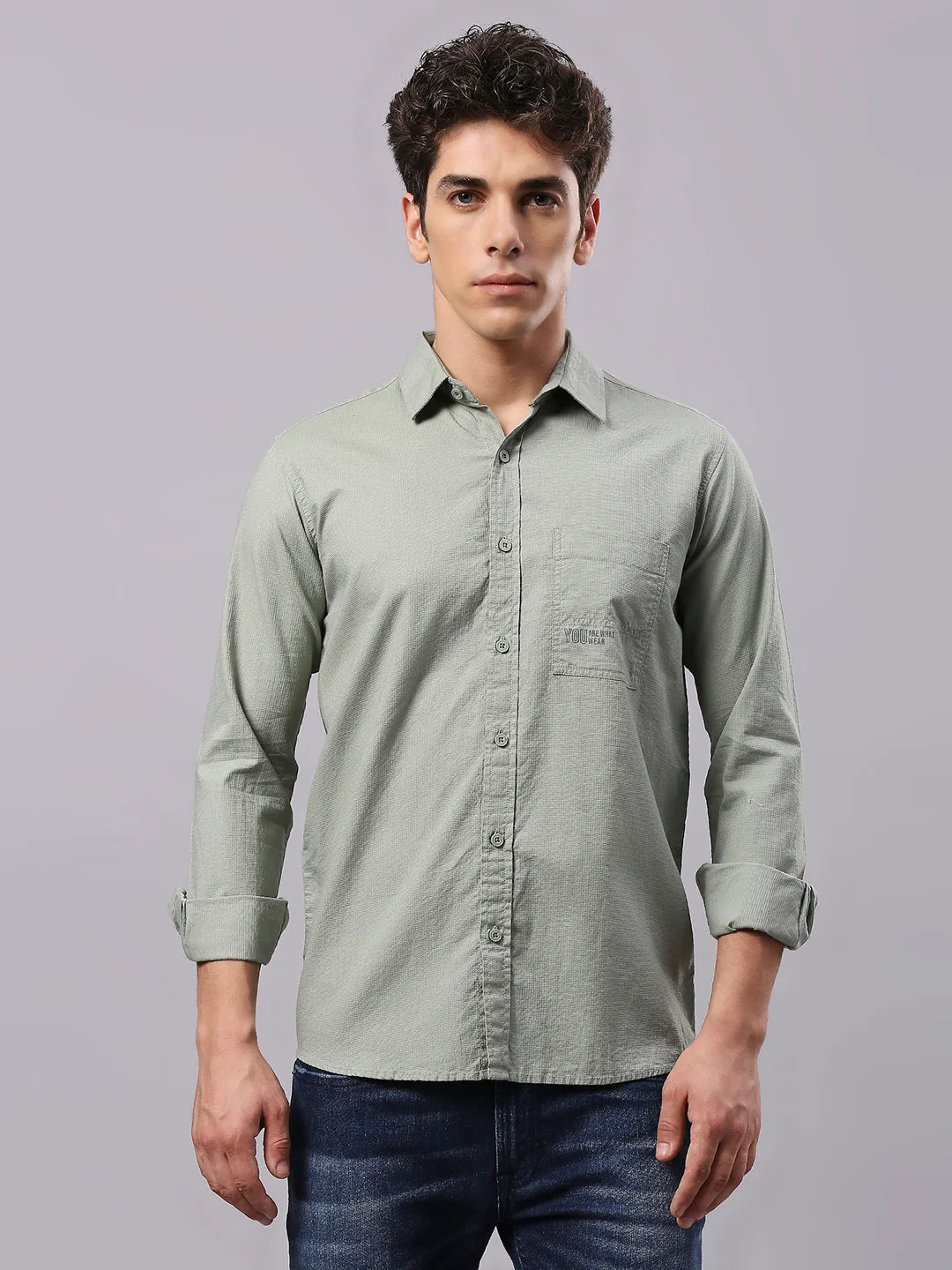 Light Olive Plain Shirt