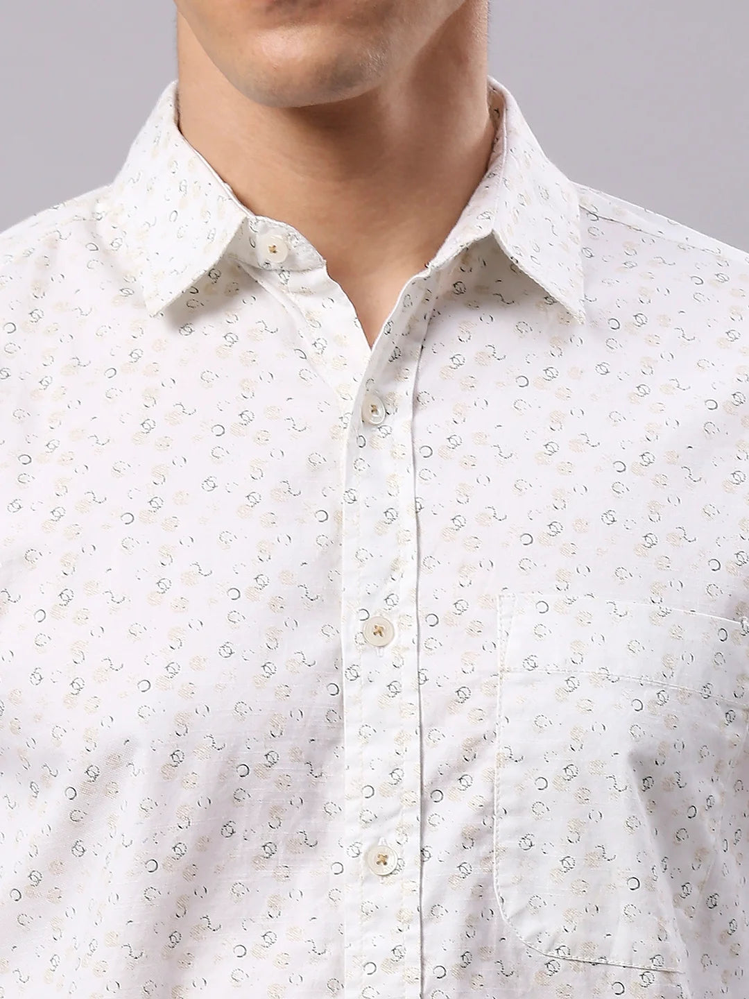 Off White Printed Shirt