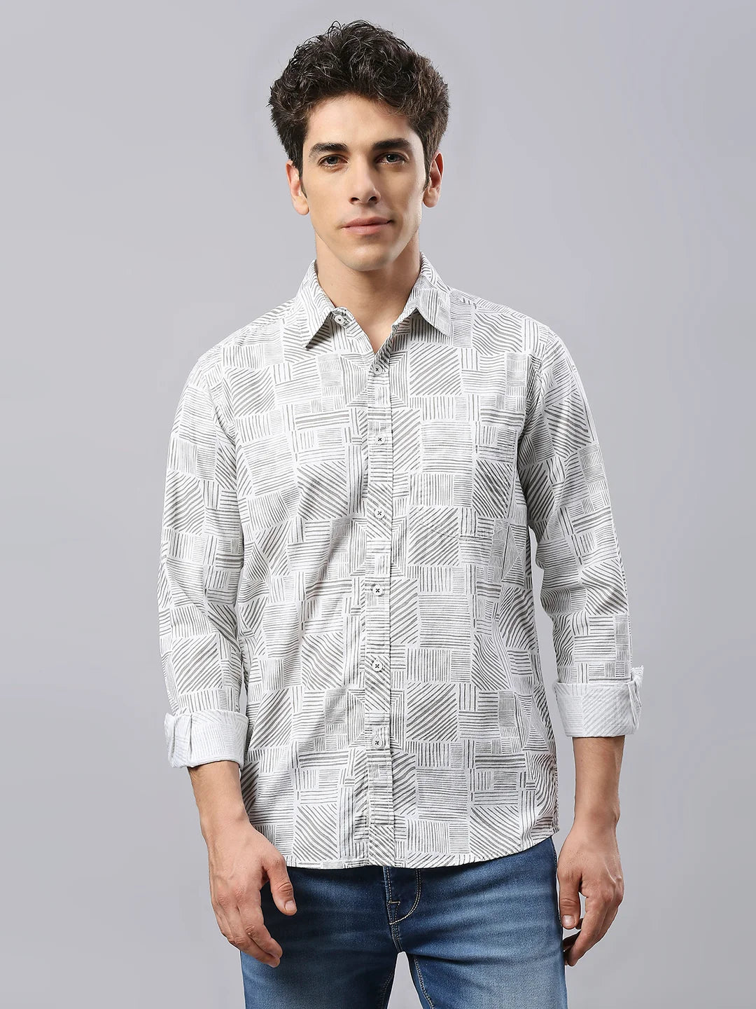 Grey Printed Shirt