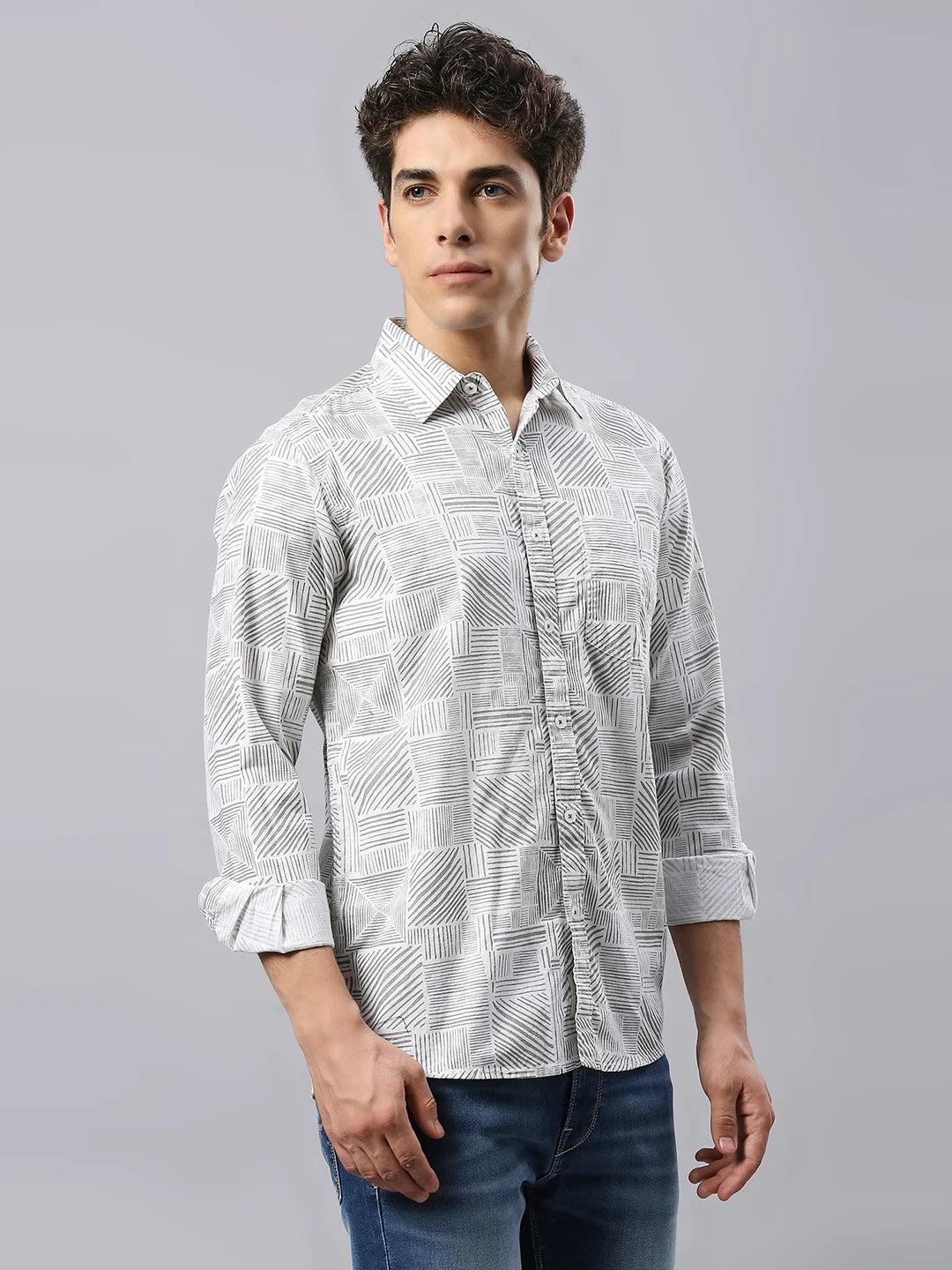 Grey Printed Shirt