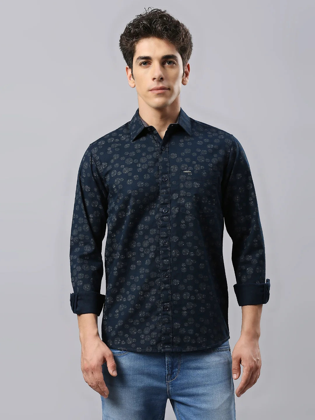 Navy Printed Shirt