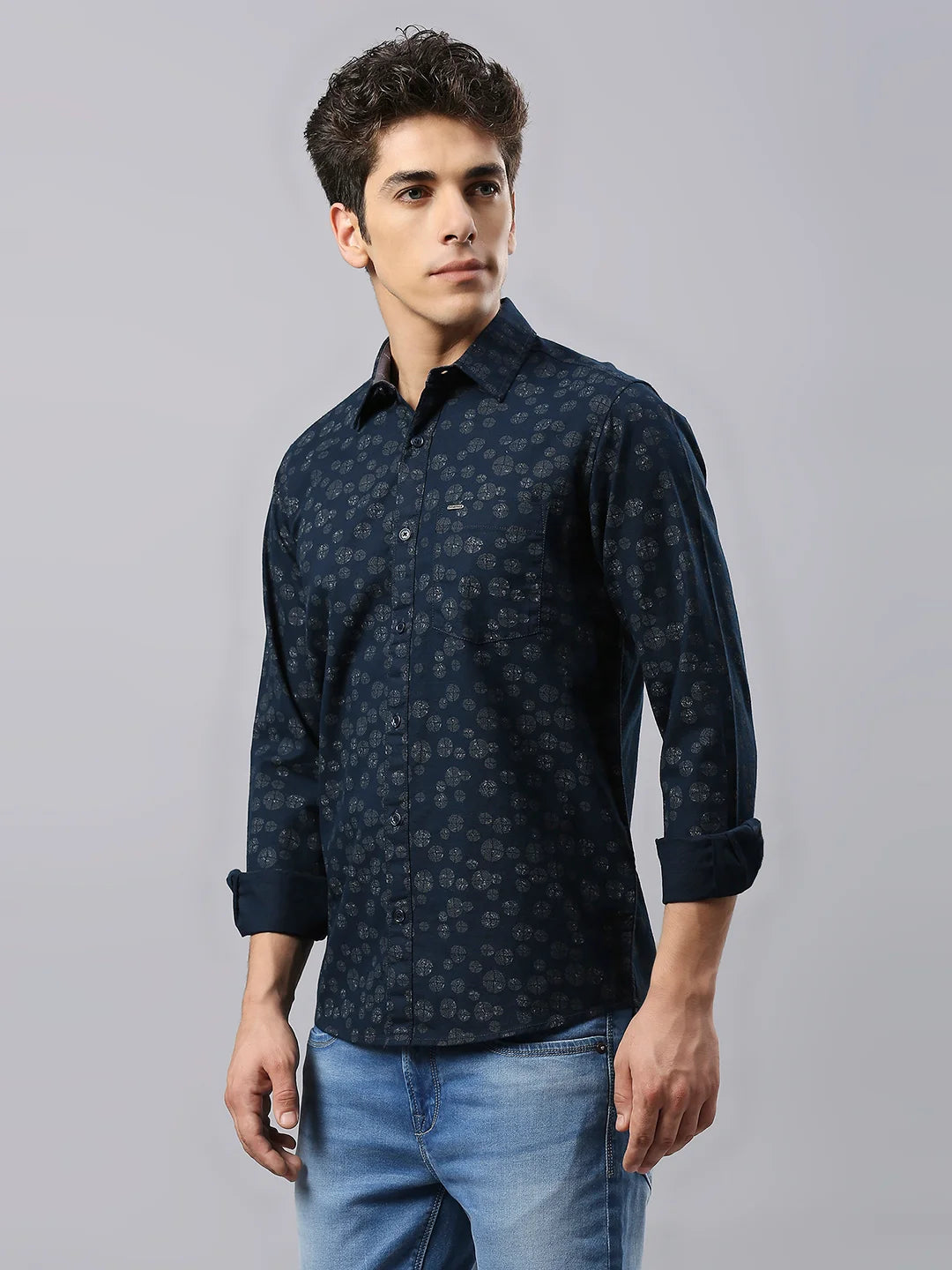 Navy Printed Shirt