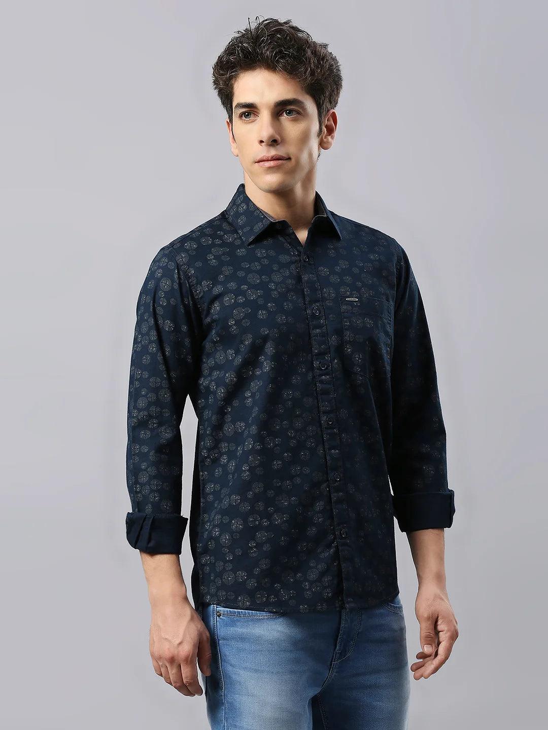 Navy Printed Shirt