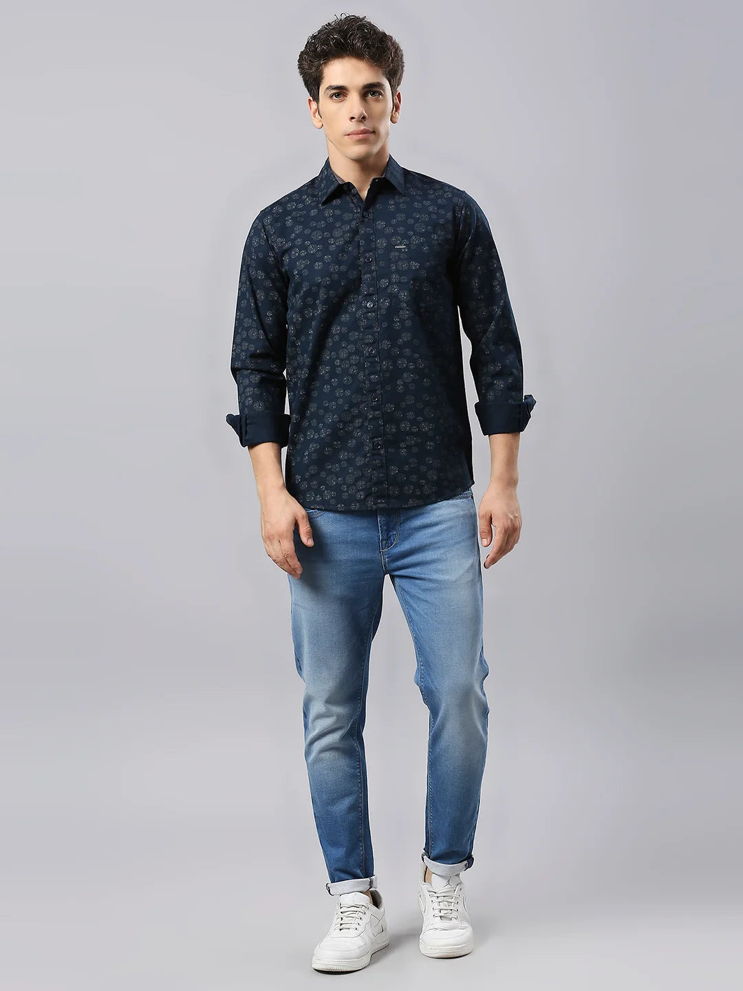 Navy Printed Shirt