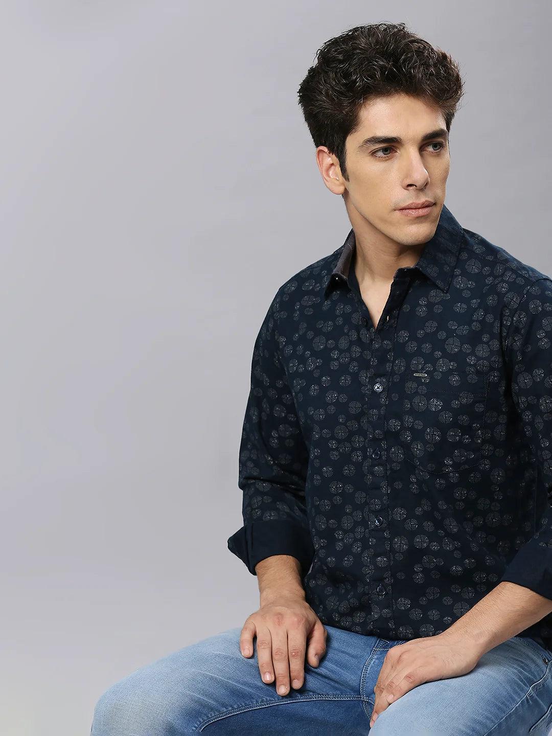 Navy Printed Shirt