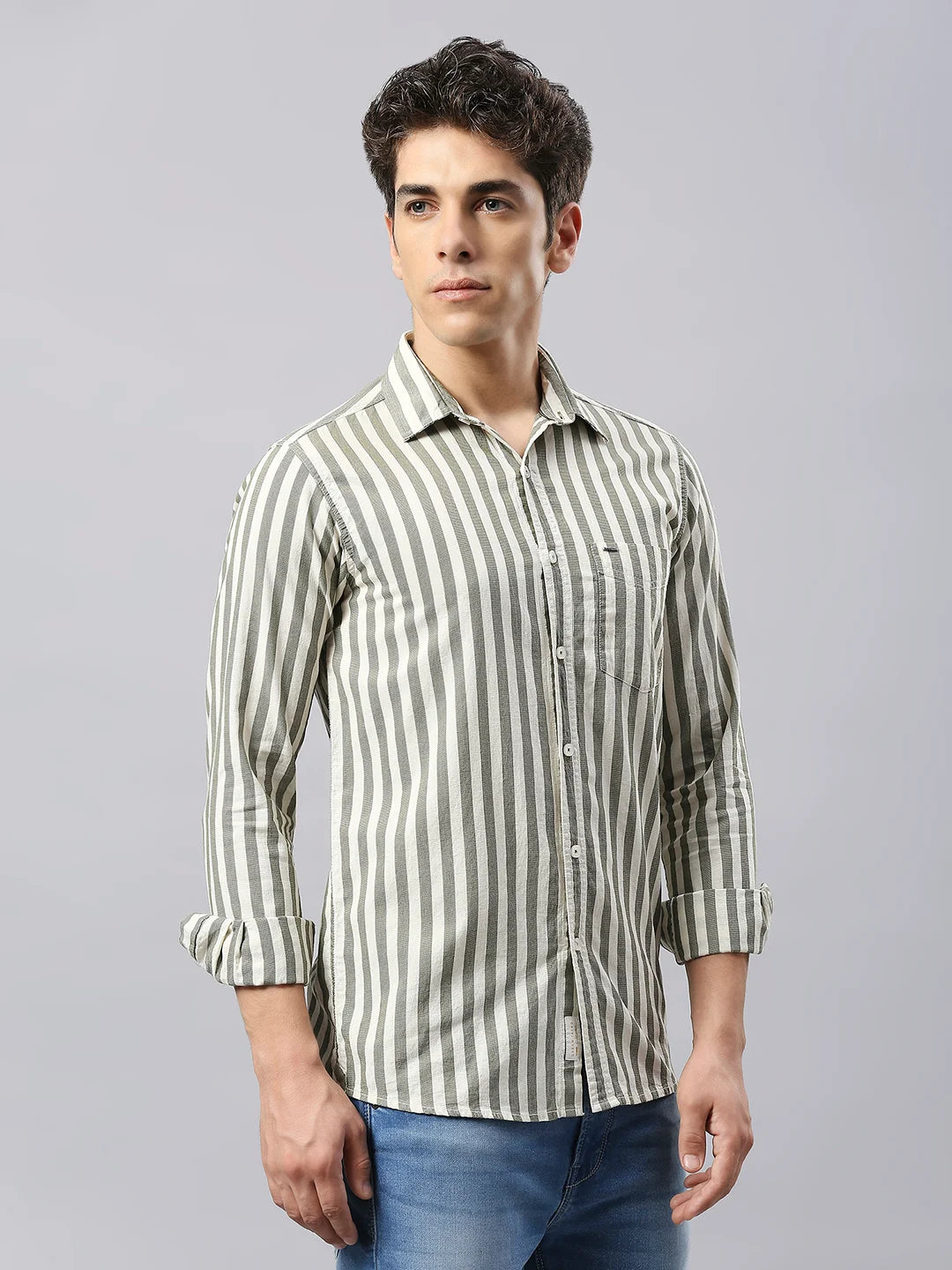 Olive Striped Shirt