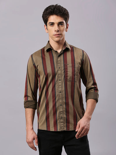 Khaki Striped Shirt