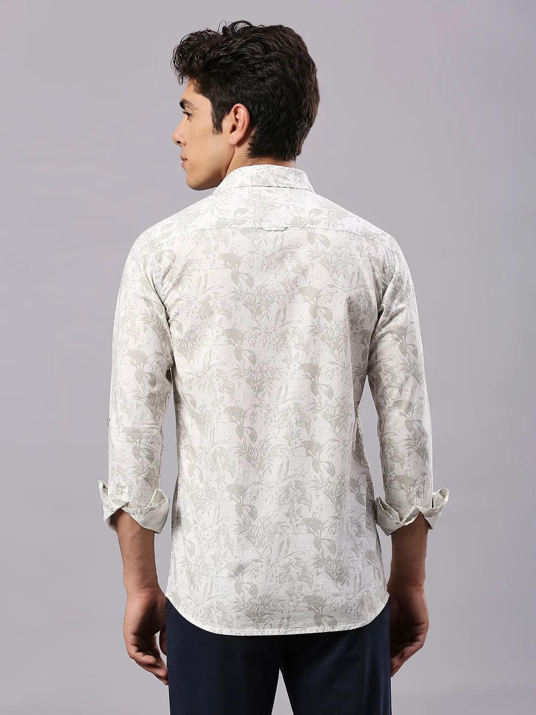 Light Olive Printed Shirt