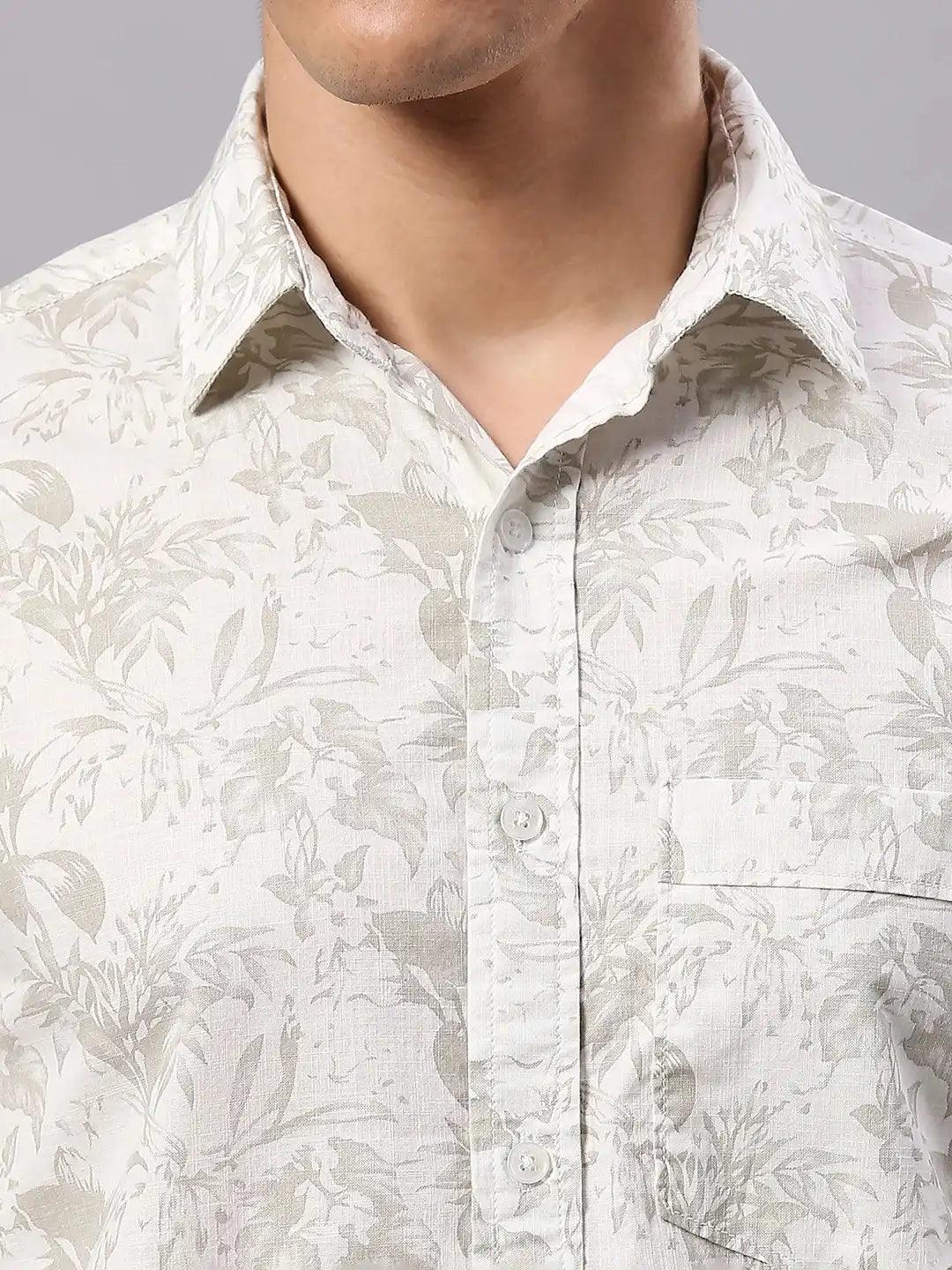 Light Olive Printed Shirt