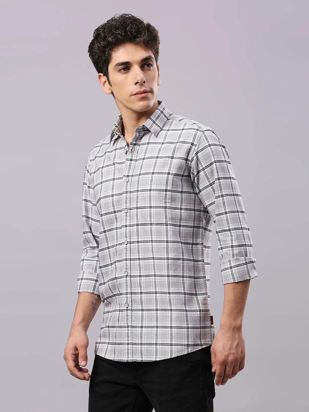 Grey Checkered Shirt