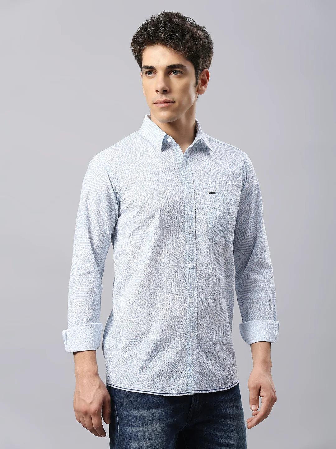 Blue Printed Shirt