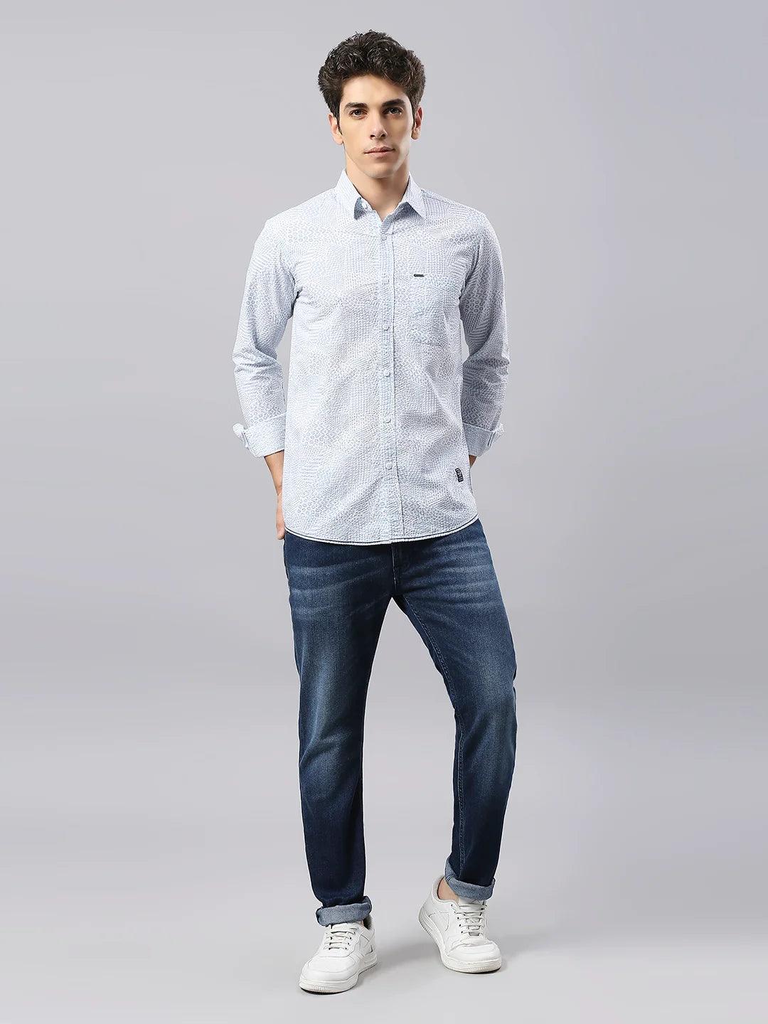 Blue Printed Shirt