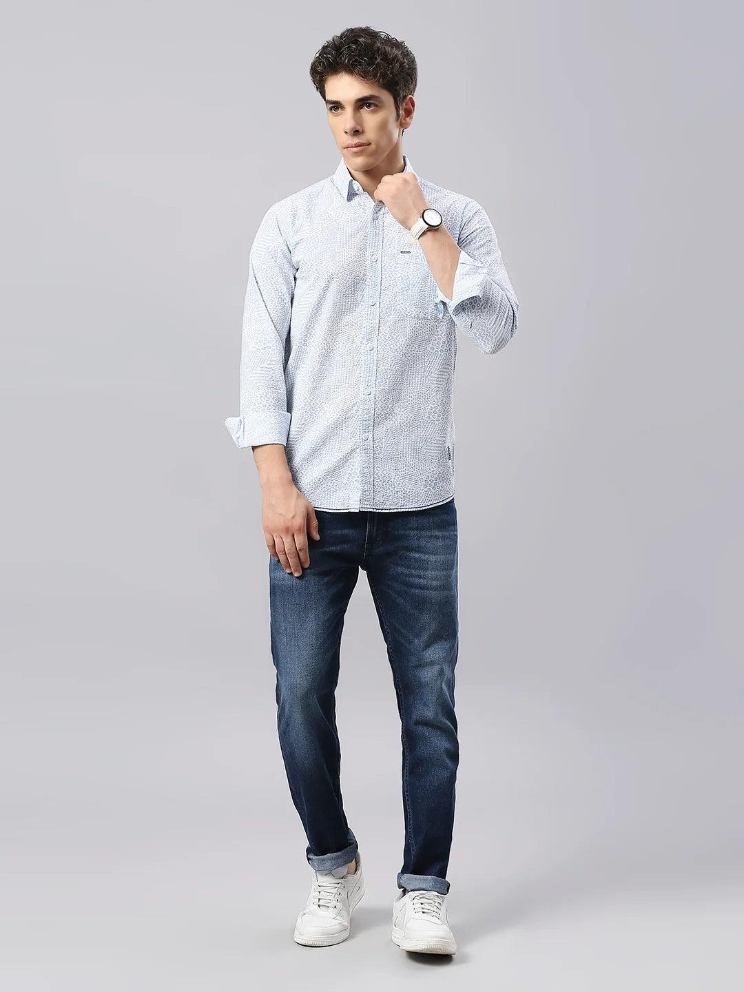 Blue Printed Shirt