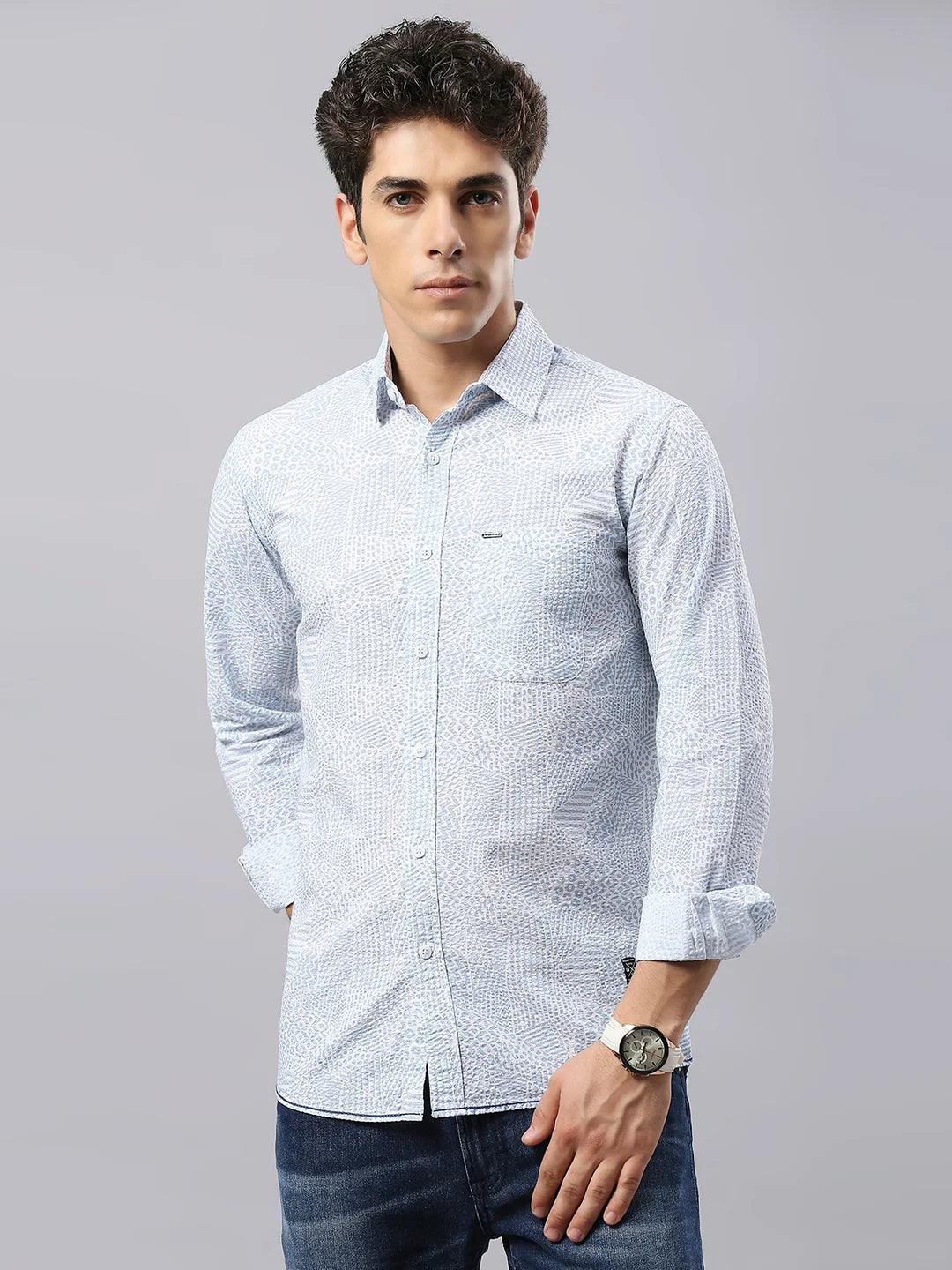 Blue Printed Shirt