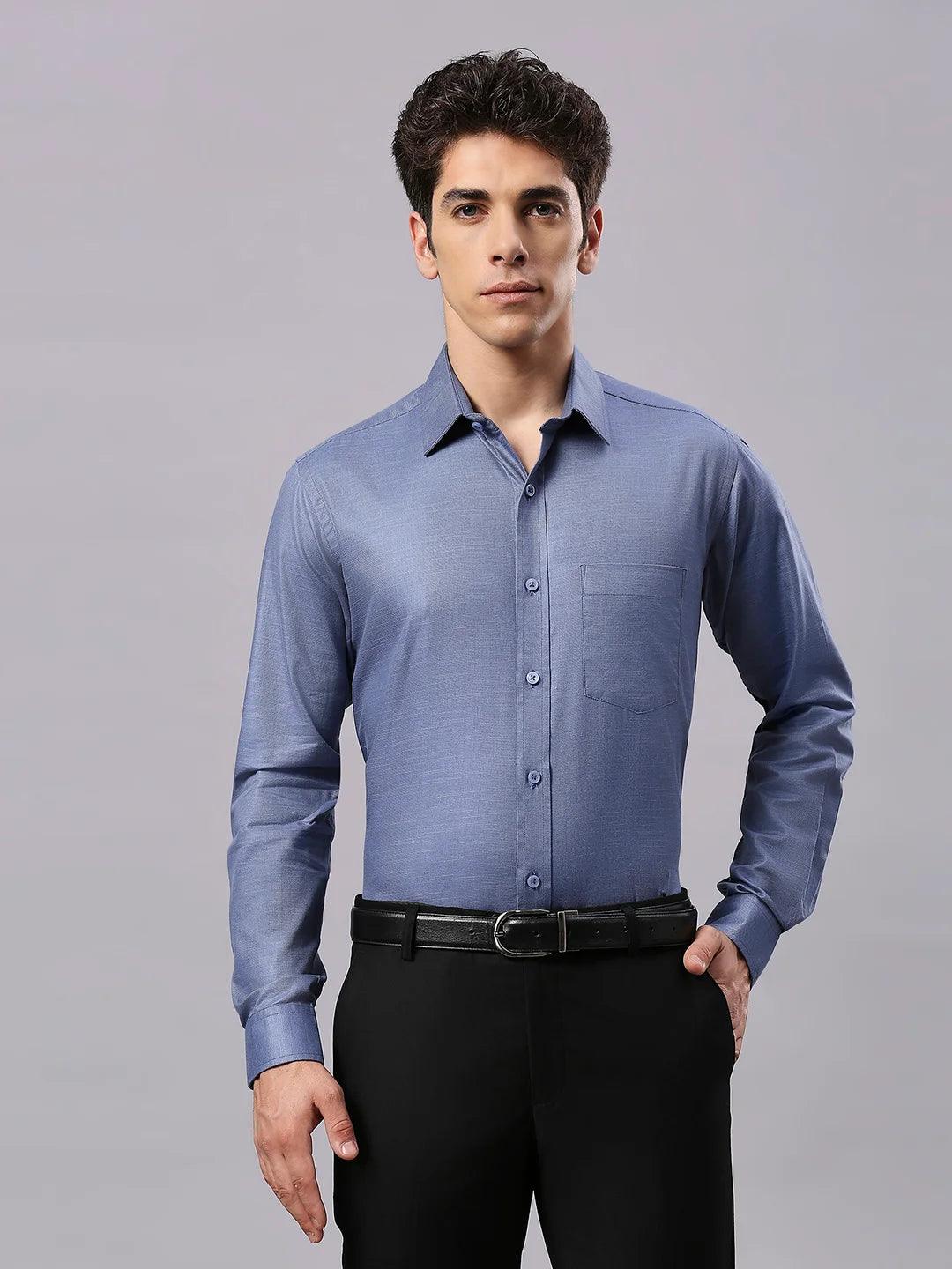 Blue Solid Shirt