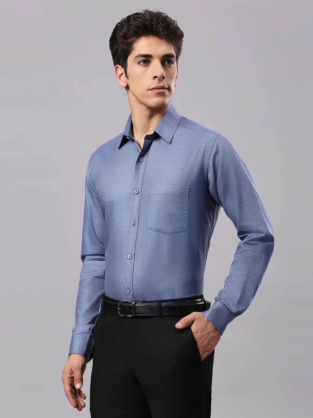Blue Solid Shirt