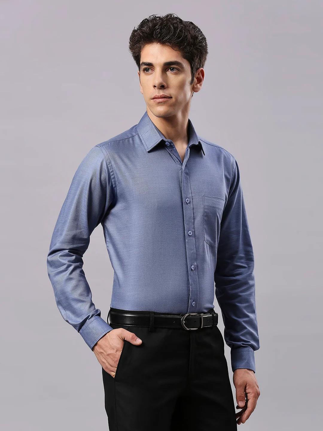 Blue Solid Shirt