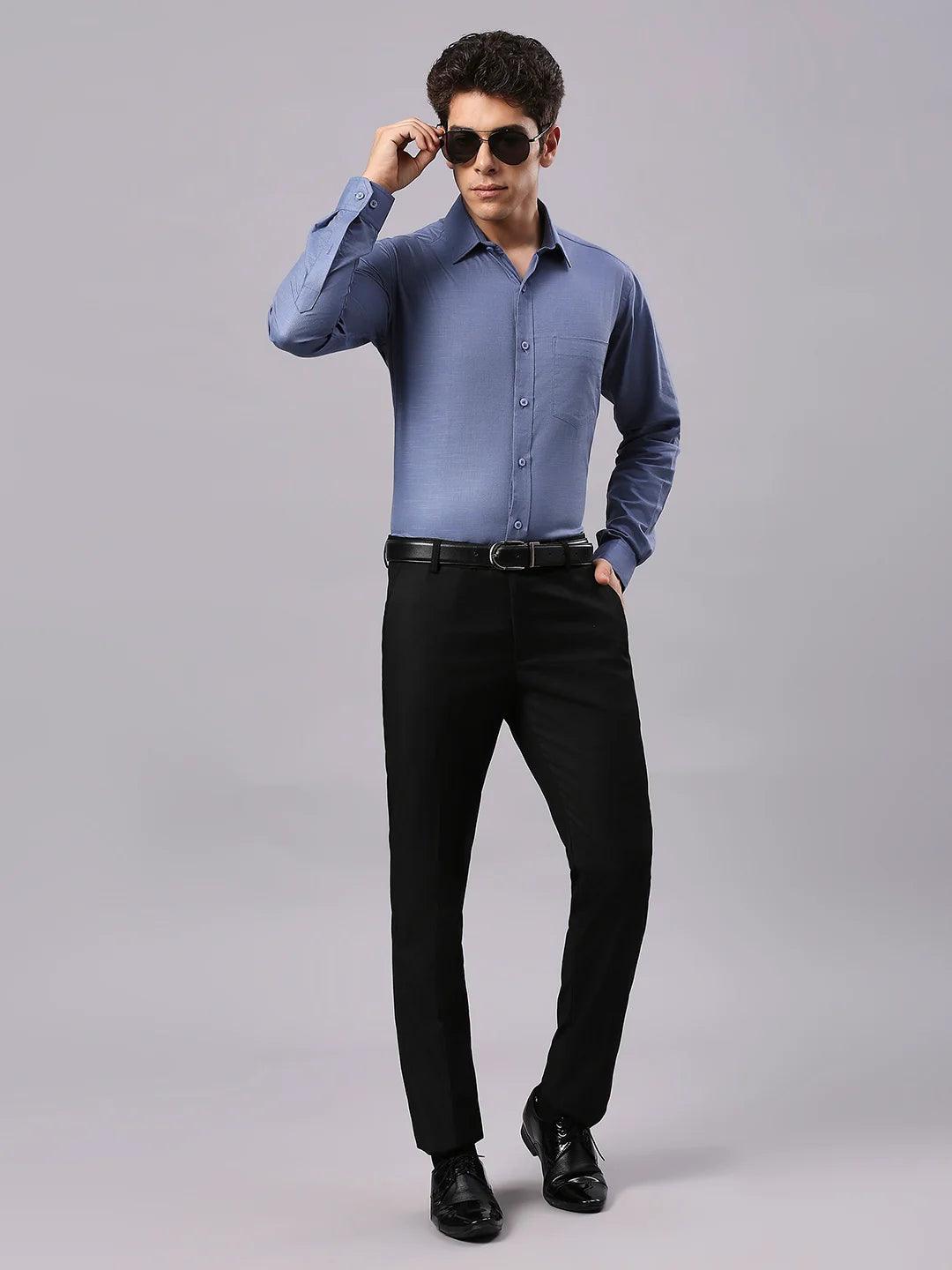 Blue Solid Shirt