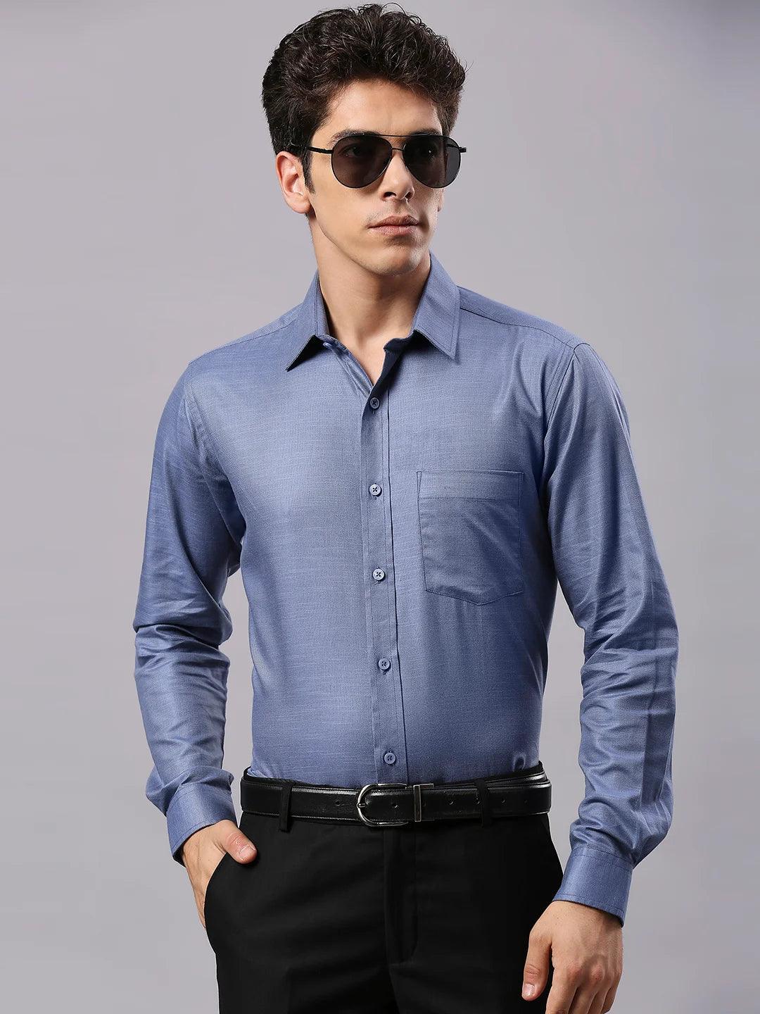 Blue Solid Shirt