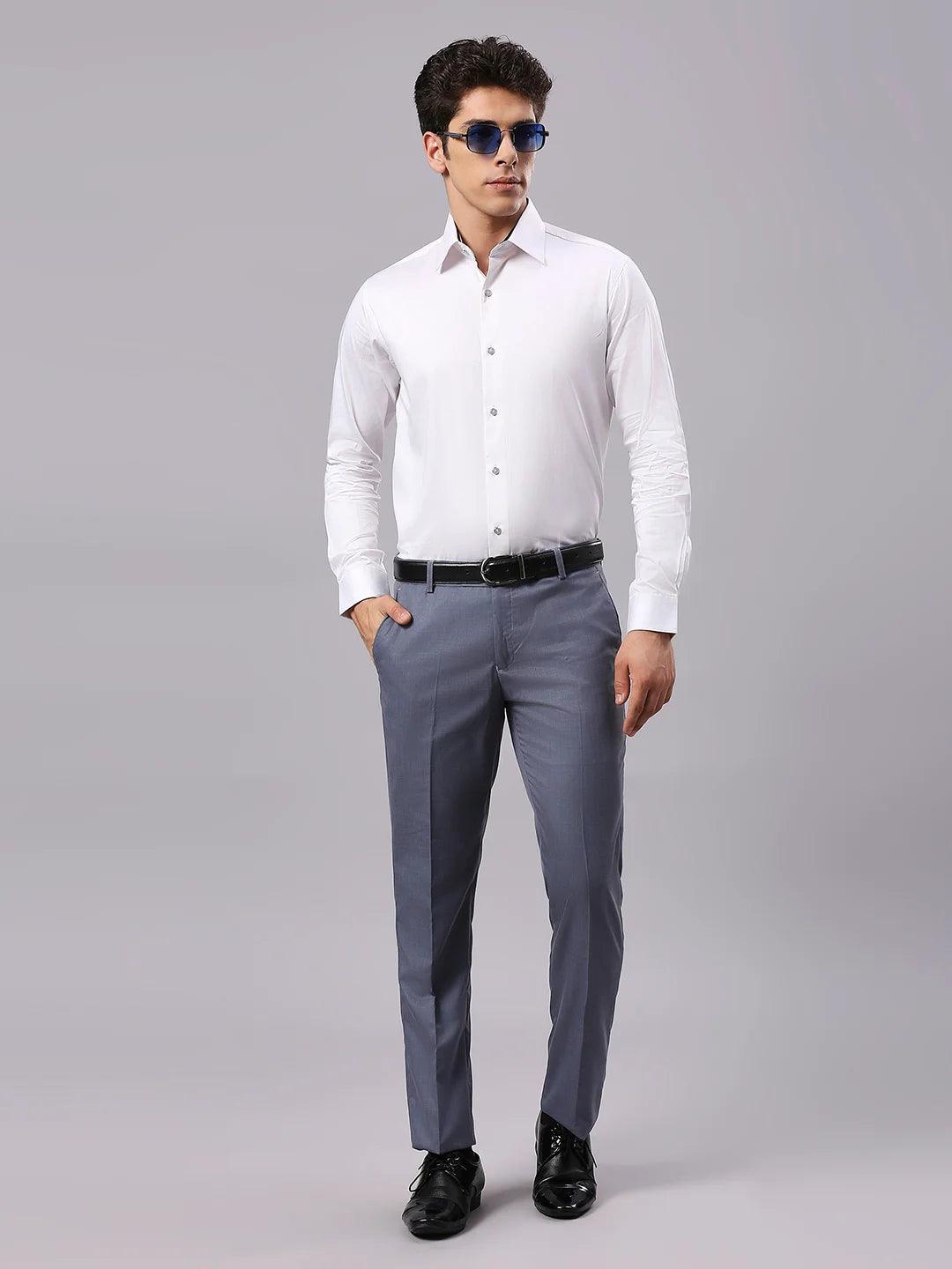 Solid White Formal Satin Shirt