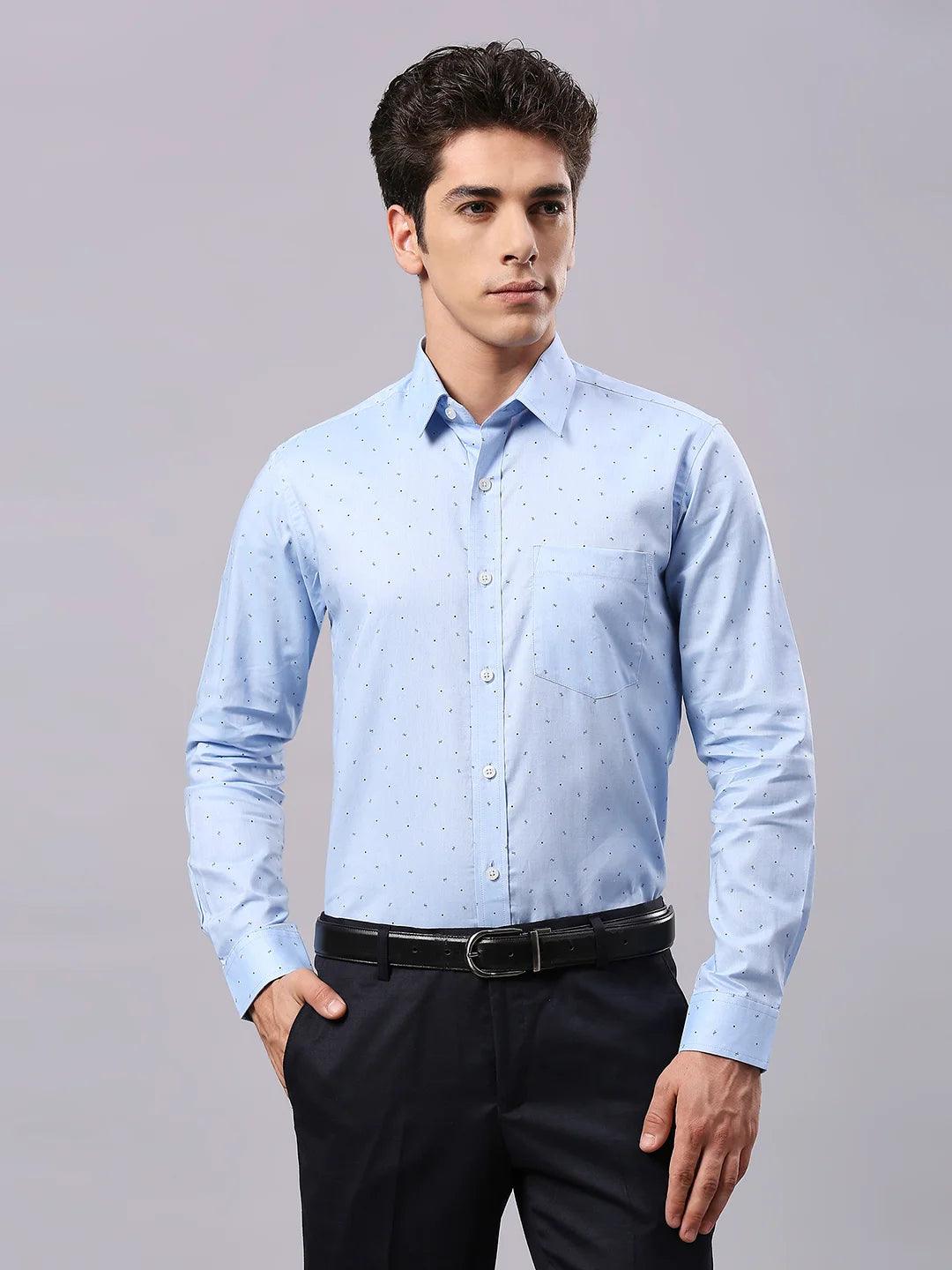 Sky Blue Printed Shirt