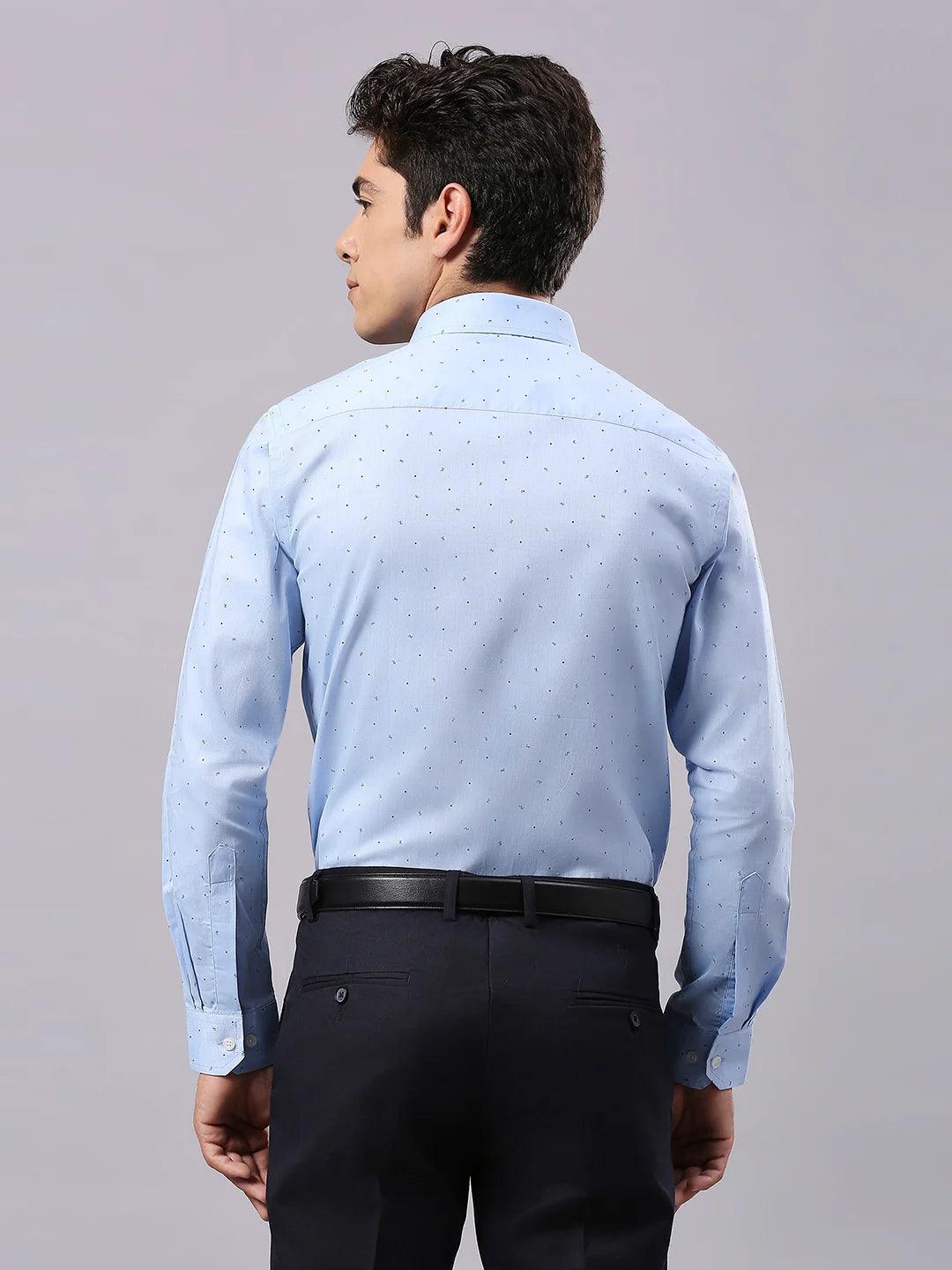 Sky Blue Printed Shirt
