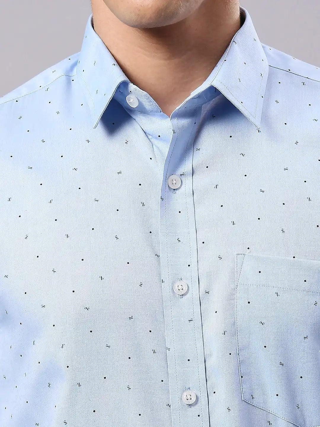 Sky Blue Printed Shirt