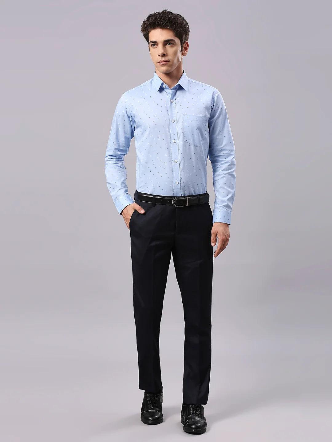 Sky Blue Printed Shirt