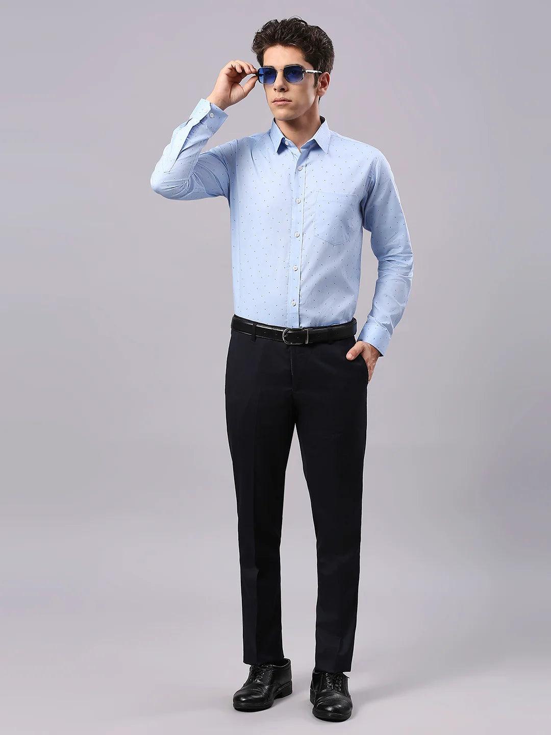 Sky Blue Printed Shirt