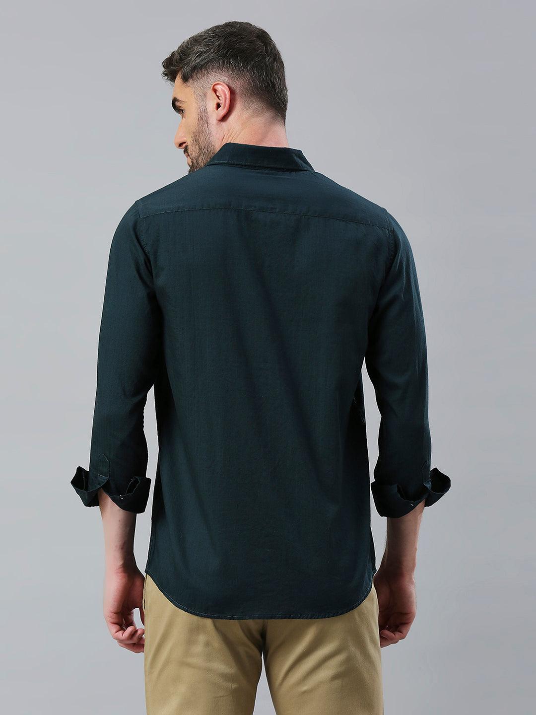 Peacock Green Solid Shirt