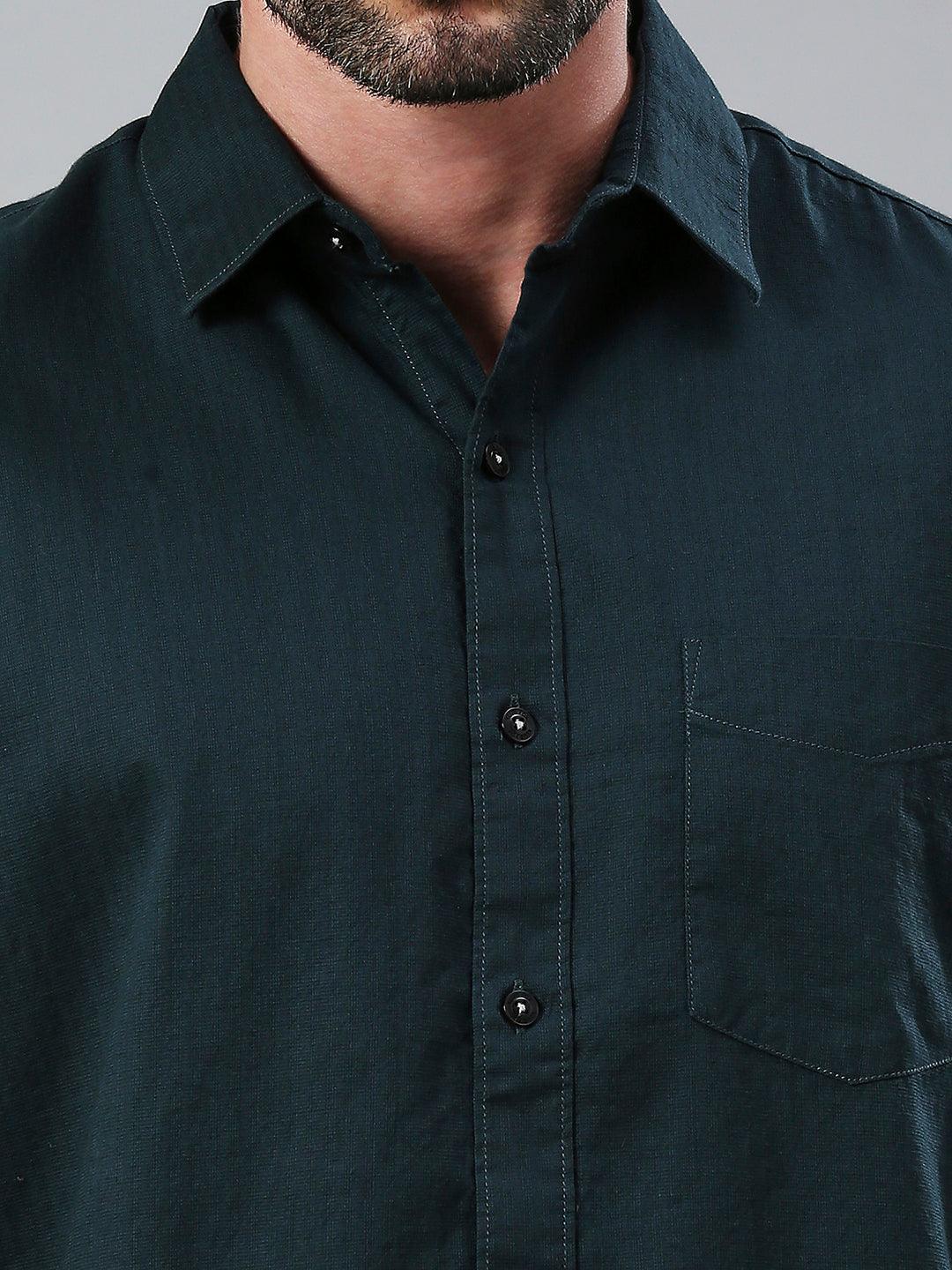 Peacock Green Solid Shirt
