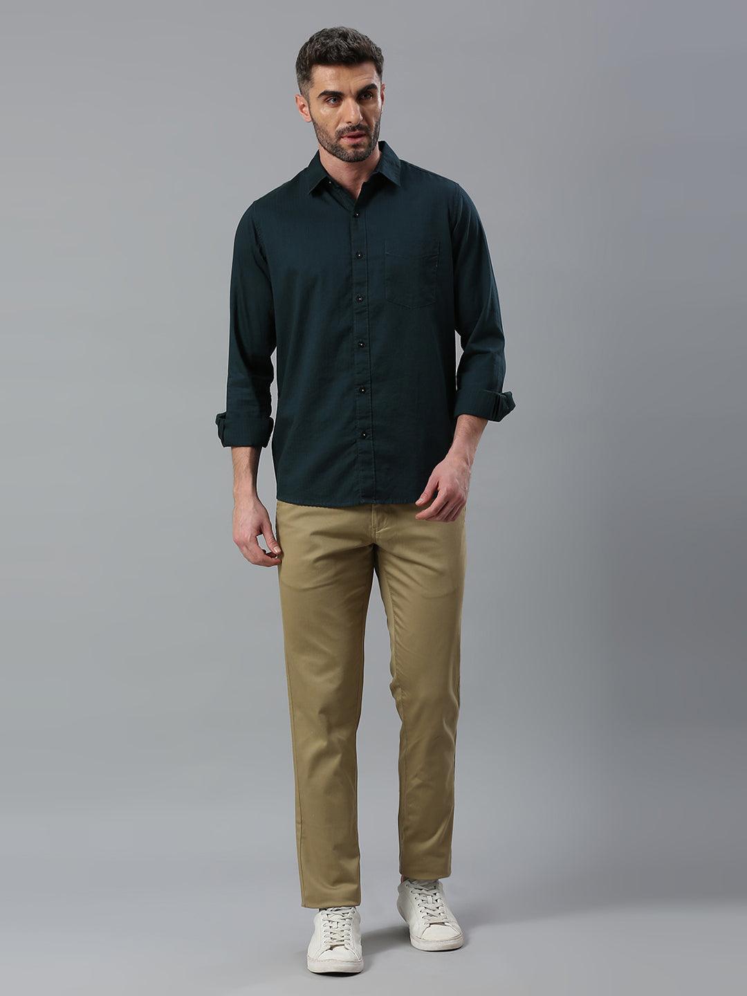 Peacock Green Solid Shirt