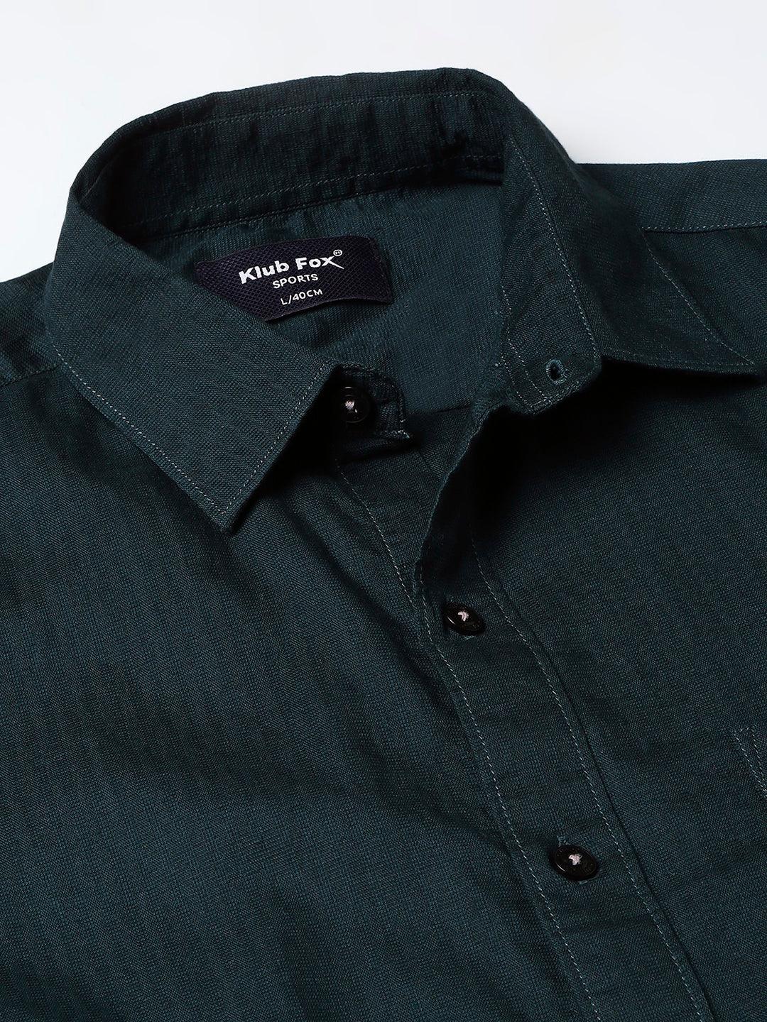 Peacock Green Solid Shirt