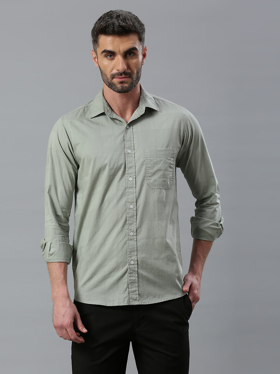 Light Olive Plain Shirt